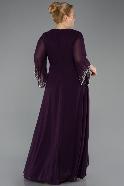 Abendgarderobe in Großen Größen Lang Chiffon Violette ABU5853