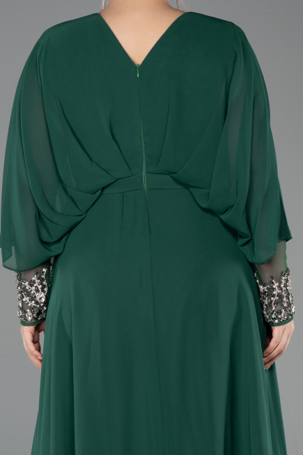 Kleider in Großen Größen Lang Chiffon Smaragdgrün ABU5860