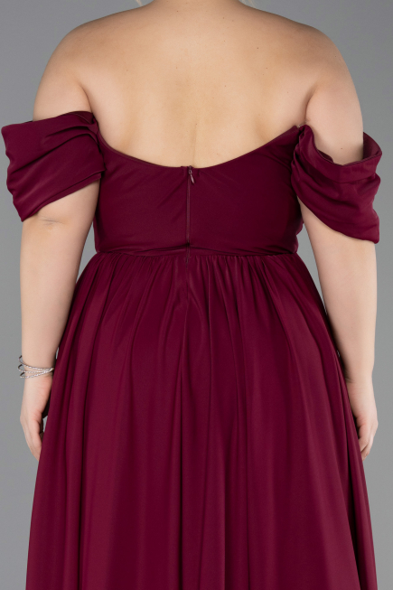 Kirschrot Abendgarderobe İn Großen Größen Chiffon Lang ABU3738