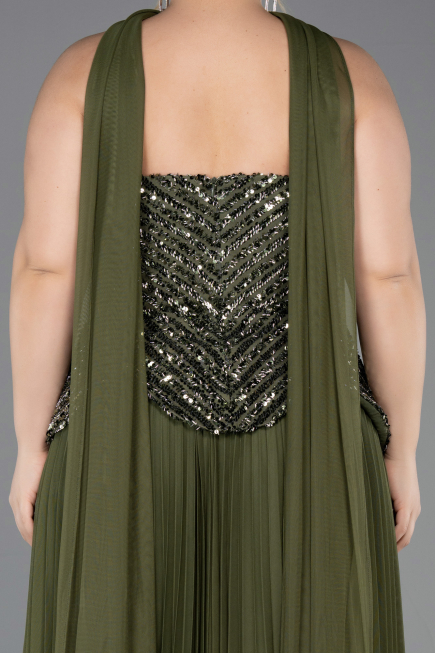 Abendkleid in Übergröße Lang Khaki ABU5856