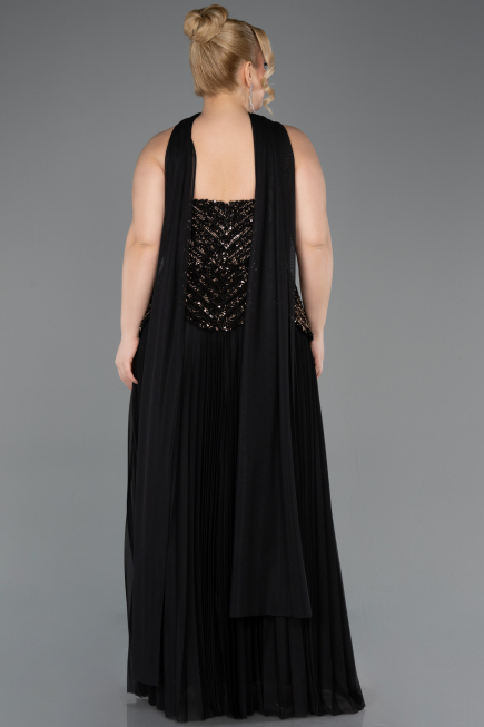 Abendkleid in Übergröße Lang Schwarz ABU5856