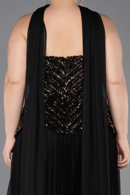 Abendkleid in Übergröße Lang Schwarz ABU5856