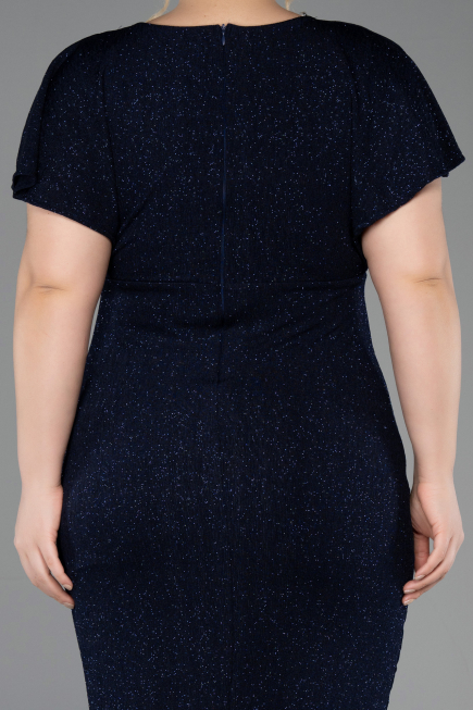 Abendkleid in Übergröße Midi Marineblau ABK2535