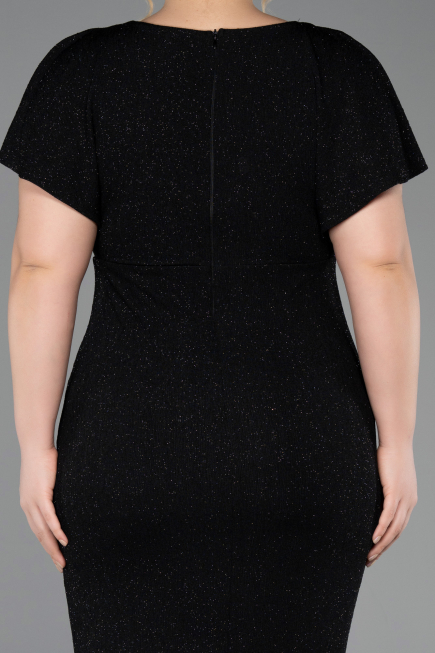Abendkleid in Übergröße Midi Schwarz ABK2535