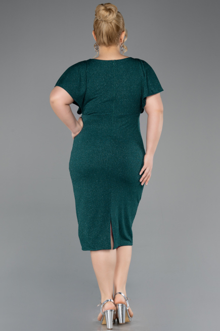 Abendkleid in Übergröße Midi Smaragdgrün ABK2535