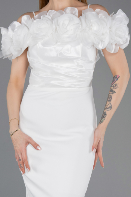 Partykleid Midi Weiß ABK2553