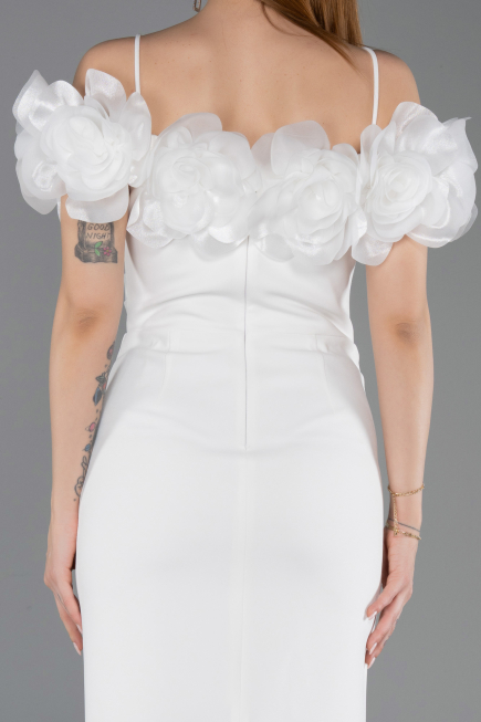 Partykleid Midi Weiß ABK2553