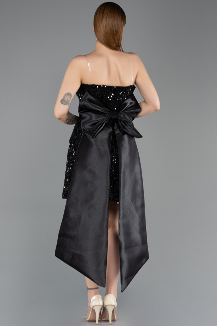 Partykleid Kurz Schuppig Schwarz ABK2556