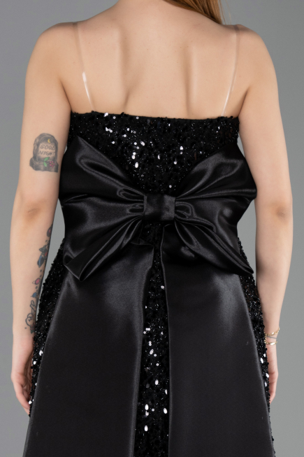 Partykleid Kurz Schuppig Schwarz ABK2556
