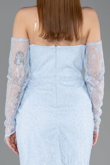 Partykleid Midi Spitze Eisblau ABK2558