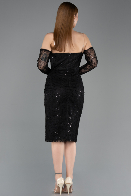 Partykleid Midi Spitze Schwarz ABK2558