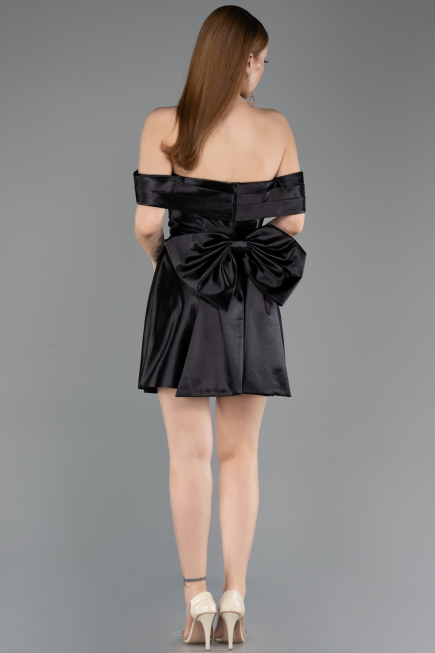 Partykleid Mini Satin Schwarz ABK2562