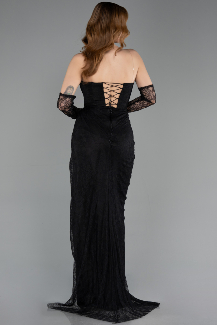 Abendkleid Lang Spitze Schwarz ABU5770