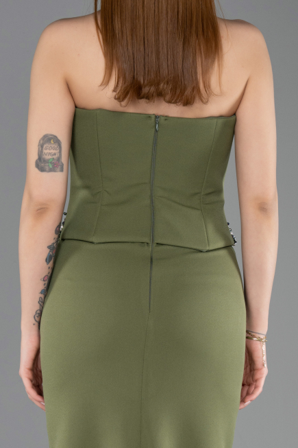 Khaki Abendkleid Lang ABU5610