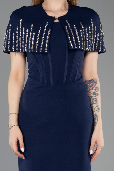 Standesamtkleid Lang Marineblau ABU5889