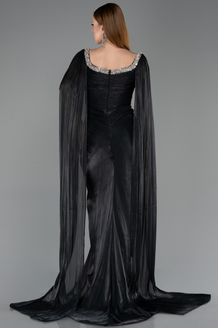 Abendkleid Lang Chiffon Schwarz ABU5868