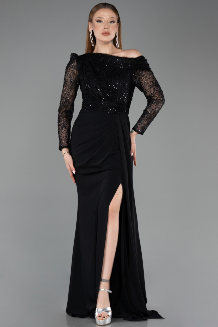 Abendkleid Lang Schwarz ABU5893