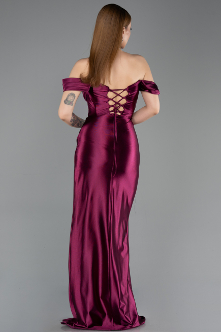 Kirschrot Abendkleid Lang ABU3611