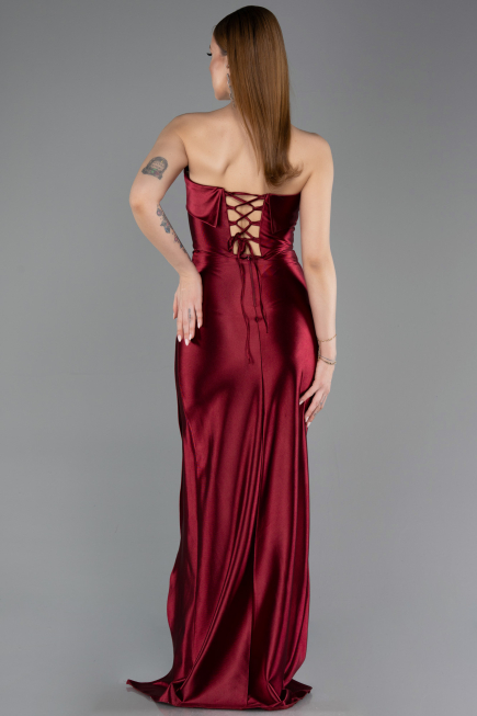 Weinrot Abschlusskleid Lang ABU4944