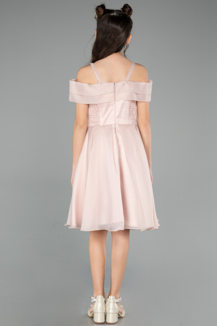 Abendkleid für Kinder Kurz Puder ABK2565