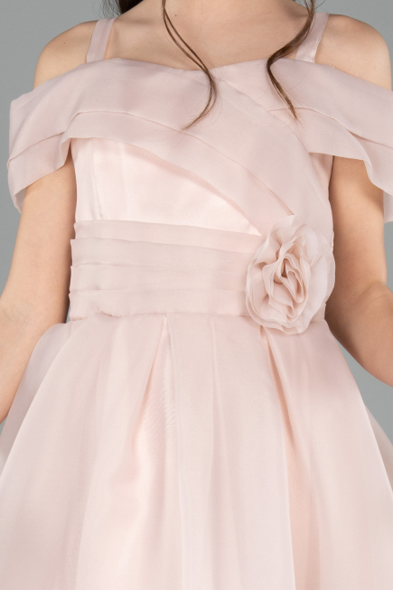 Abendkleid für Kinder Kurz Puder ABK2565