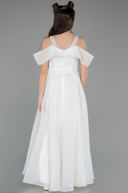 Abendkleid für Kinder Lang Weiß ABU5903