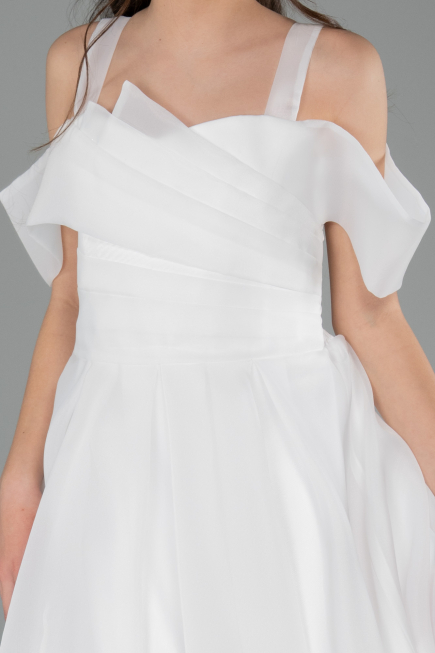 Abendkleid für Kinder Lang Weiß ABU5903
