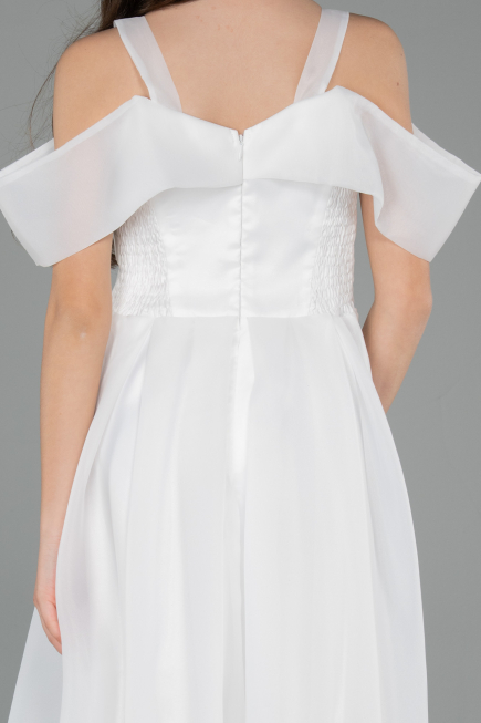 Abendkleid für Kinder Lang Weiß ABU5903