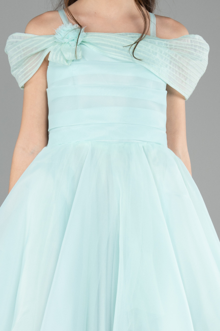 Abendkleid für Kinder Vorne Kurz-Hinten Lang Minzgrün ABO128