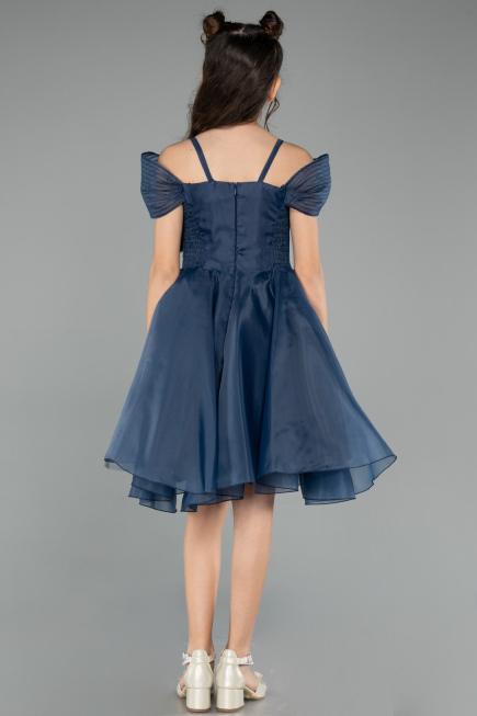 Abendkleid für Kinder Kurz Marineblau ABK2566