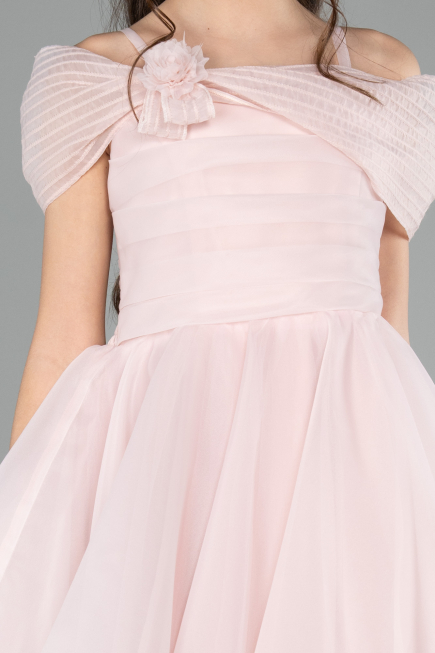 Abendkleid für Kinder Kurz Puder ABK2566