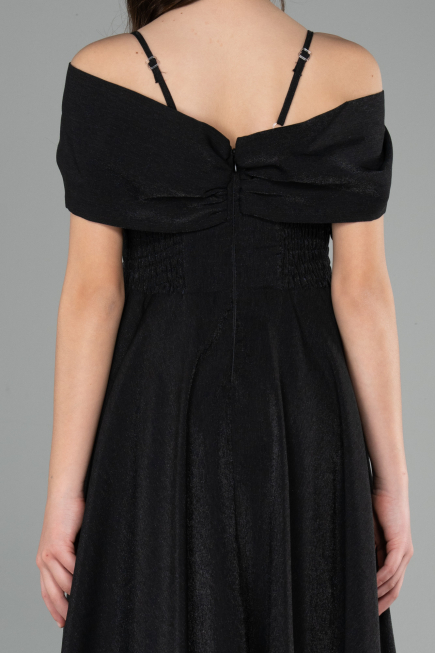 Abendkleid für Kinder Lang Satin Schwarz ABU5910