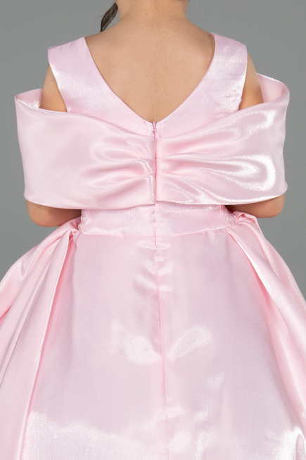 Brautkleid für Kinder Lang Satin Rosa ABG172