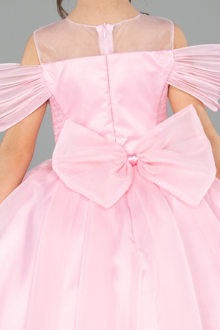 Brautkleid für Kinder Lang Satin Puder ABG176
