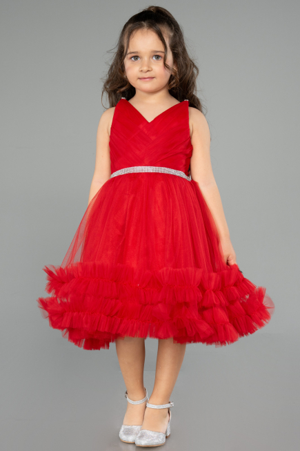Abendkleid für Kinder Kurz Rot ABK2567