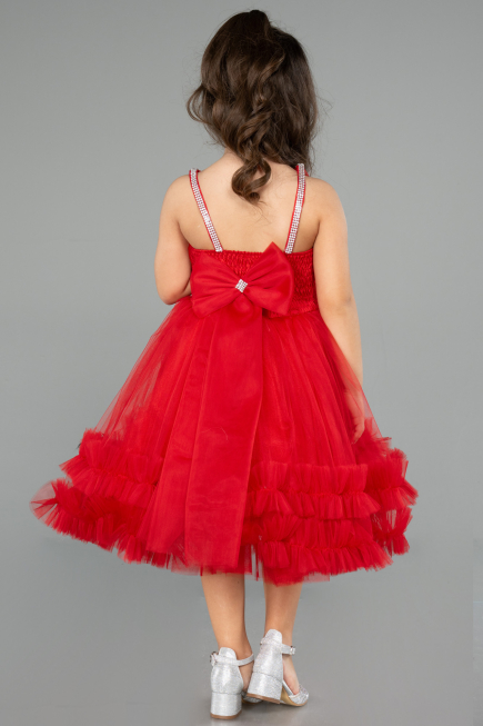 Abendkleid für Kinder Kurz Rot ABK2567