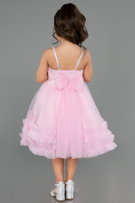 Abendkleid für Kinder Kurz Puder ABK2567