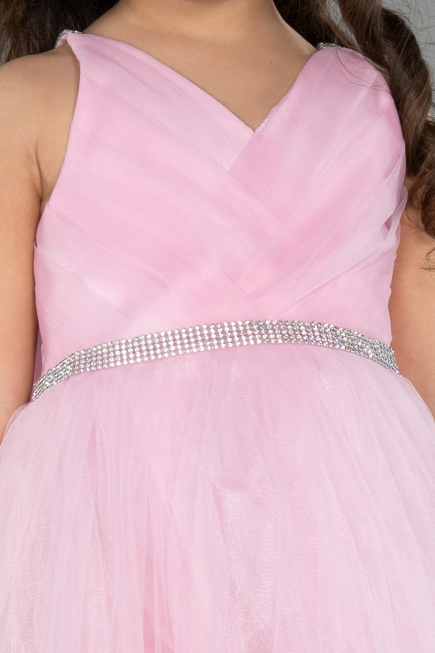 Abendkleid für Kinder Kurz Puder ABK2567