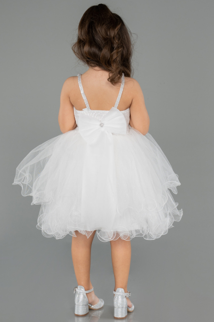 Abendkleid für Kinder Kurz Weiß ABK2569