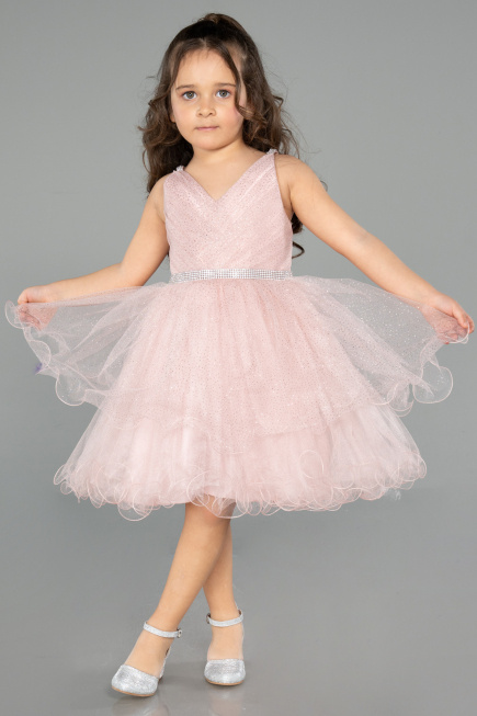 Abendkleid für Kinder Kurz Altrosa ABK2569