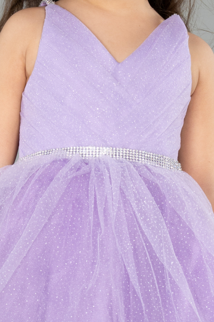 Abendkleid für Kinder Kurz Lila ABK2569