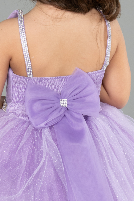 Abendkleid für Kinder Kurz Lila ABK2569
