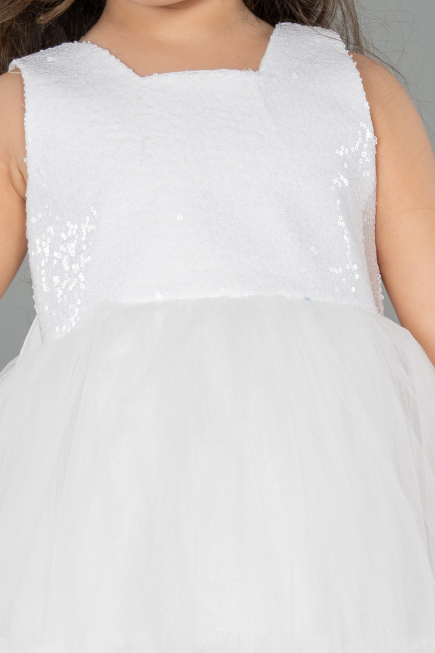 Abendkleid für Kinder Kurz Weiß ABK2570