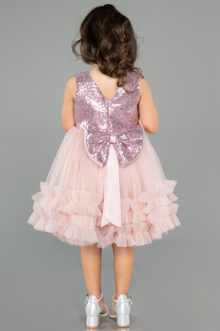 Abendkleid für Kinder Kurz Puder ABK2570