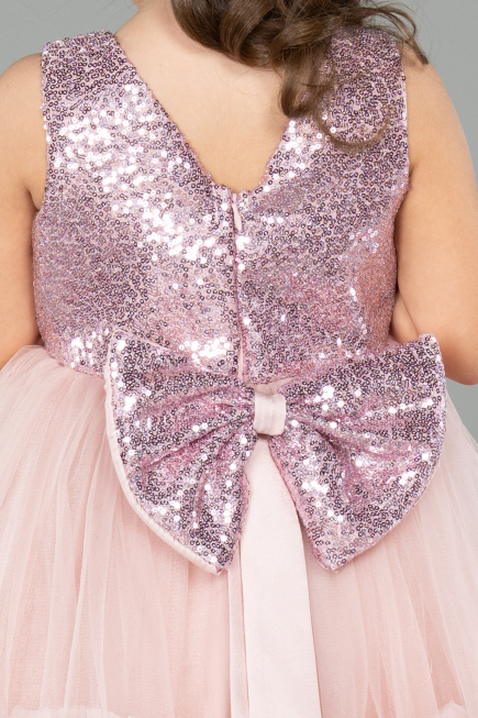 Abendkleid für Kinder Kurz Puder ABK2570