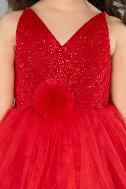 Abendkleid für Kinder Kurz Rot ABK2571
