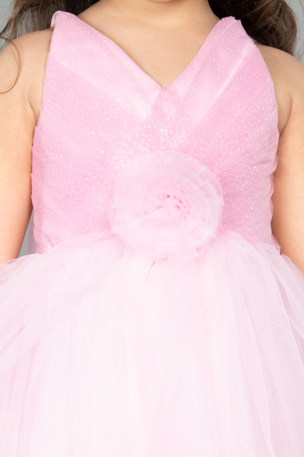 Abendkleid für Kinder Kurz Puder ABK2571
