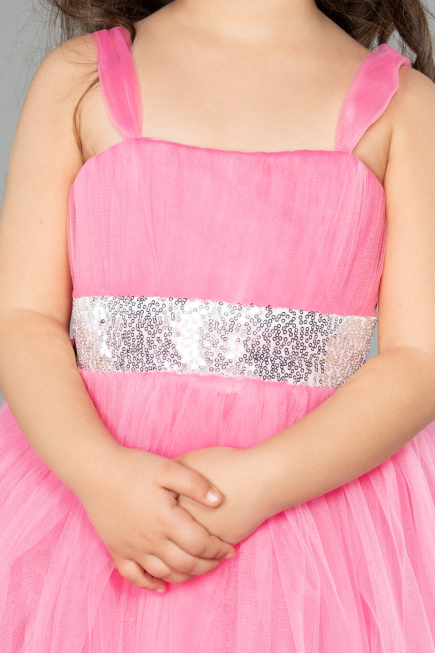 Abendkleid für Kinder Lang Rosa ABU3031