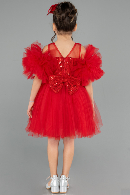Abendkleid für Kinder Kurz Rot ABK2572
