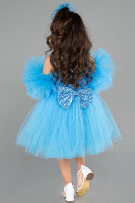 Abendkleid für Kinder Kurz Blau ABK2572
